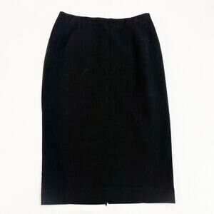 Hobbs London Black Pencil Skirt Adjustable Back Slit Size 6 London